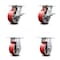 Service Caster 5 Inch Red Poly on Cast Iron Caster Set with Roller Bearing 2 Brakes 2 Rigid SCC-35S520-PUR-RS-SLB-2-R-2 - alternate 1